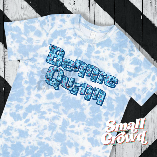 Hawaiian Alien Custom Name Tee - blue tie dye