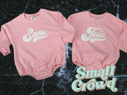 Team Script PUFF Custom Sweatshirt Bubble - light pink