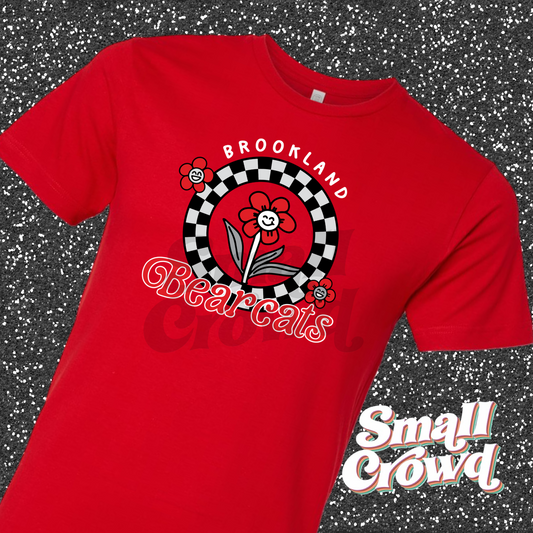 Brookland Bearcats cool girl check- red shirt