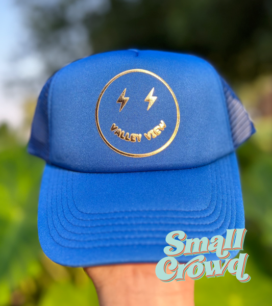 Valley view Blazers Smiley - Solid Blue Trucker Hat