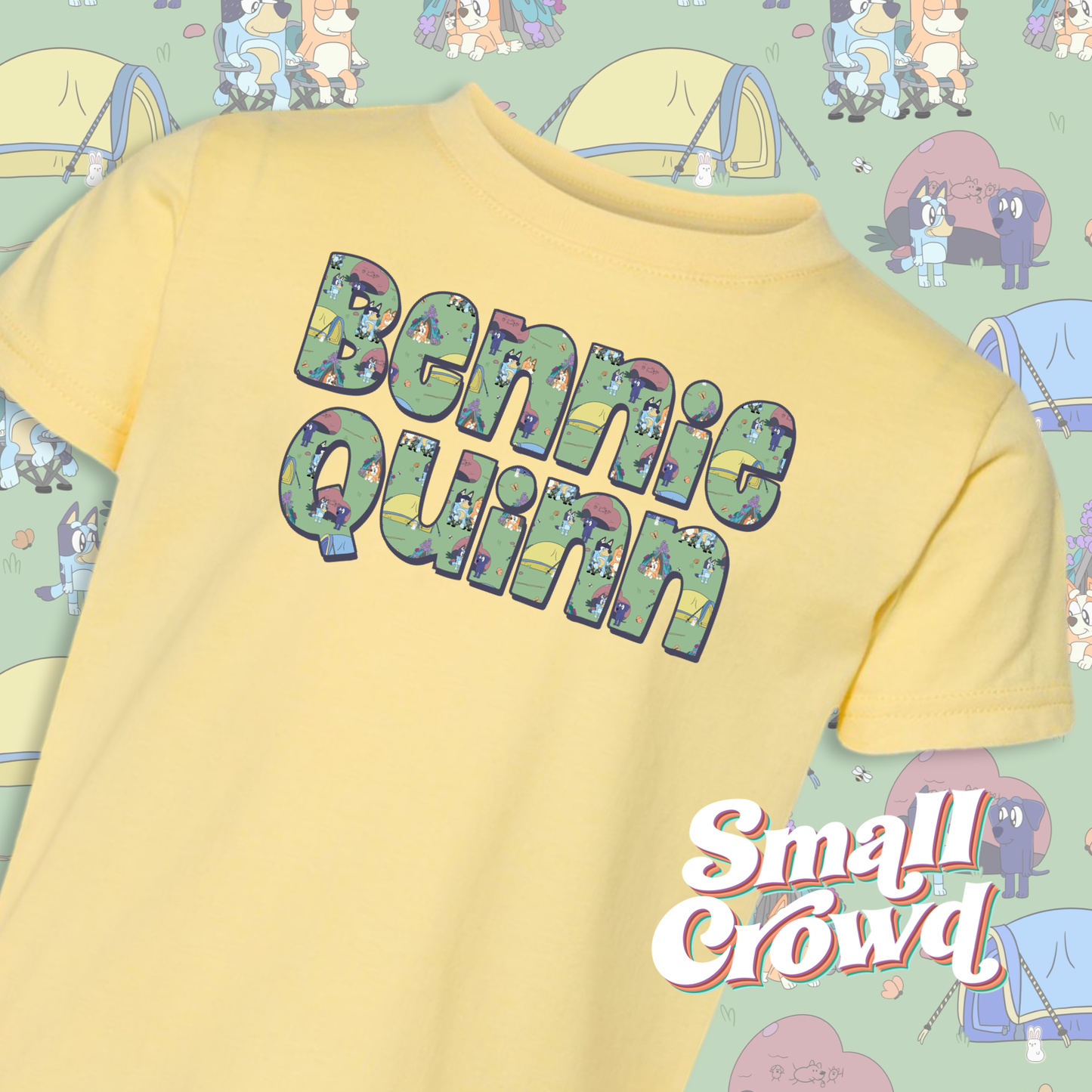 Camping Heelers Custom Name Tee - Butter