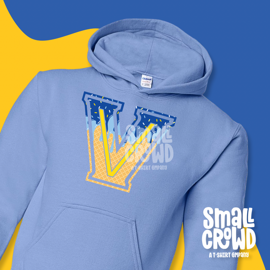 Valley View Ice Cream Drip Hoodie - Carolina Blue