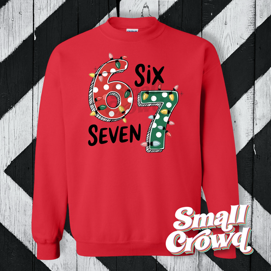 6 7 Christmas Lights - Red