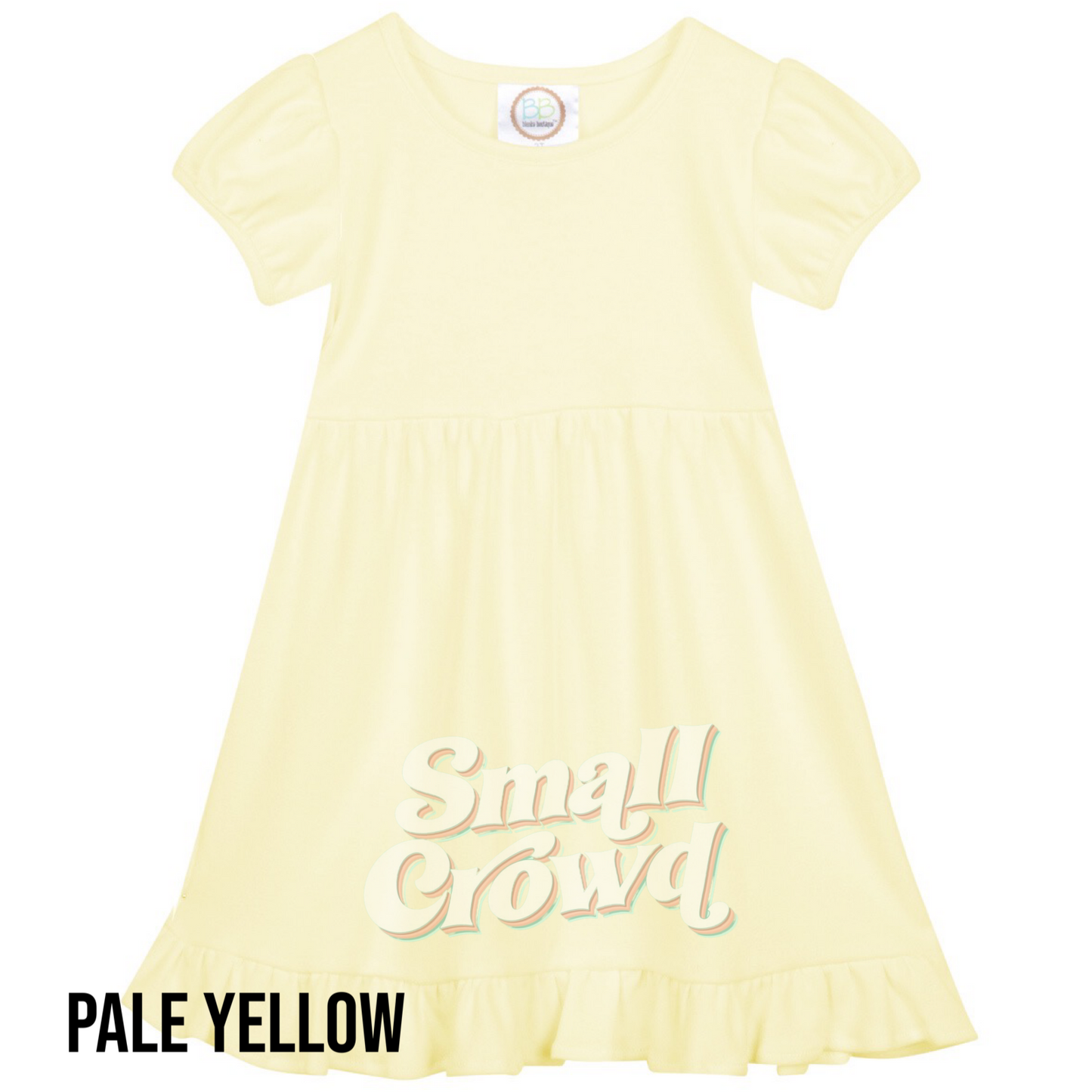 Gold Foil Script Name - Ruffle Dress short sleeve