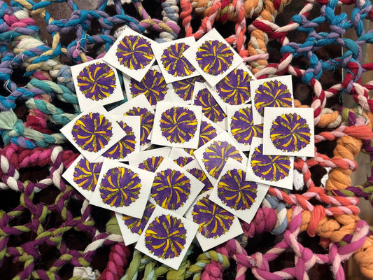Purple/Gold Pom Pom temporary face tattoos - Variety Pack (6pk)