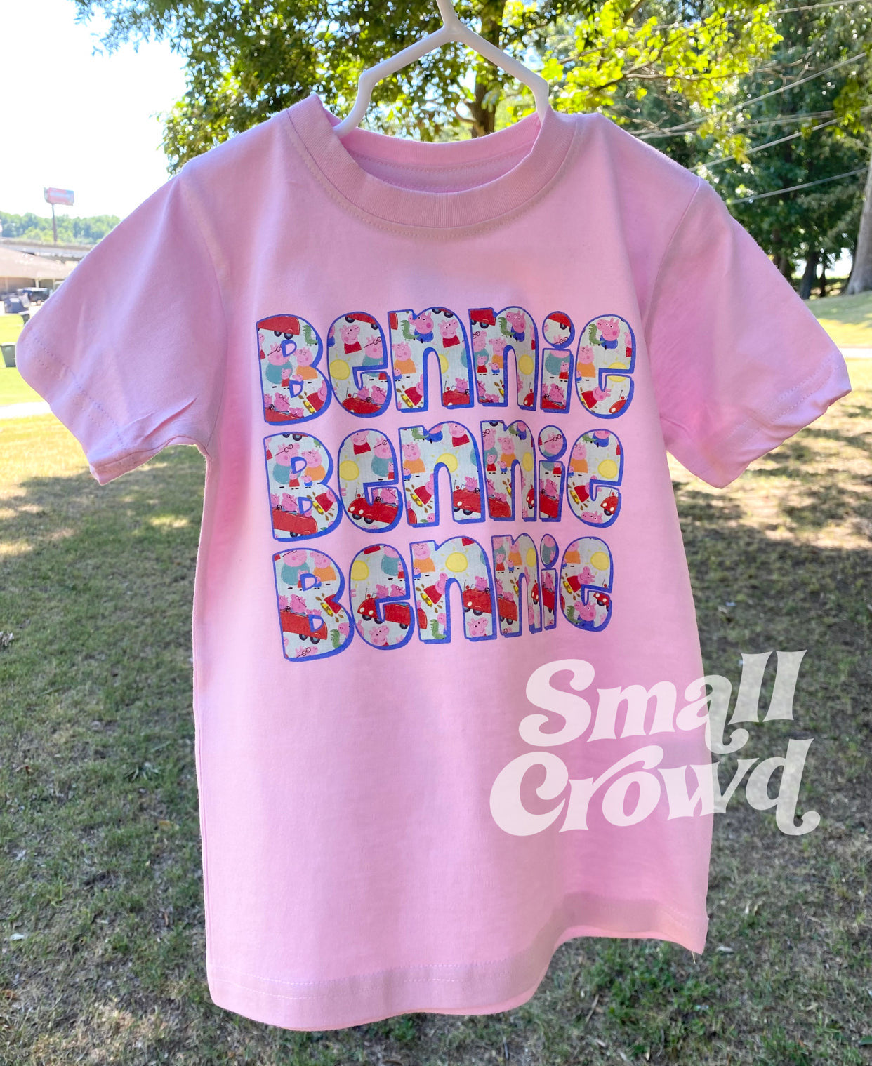 Pig Custom Name Tee - light pink