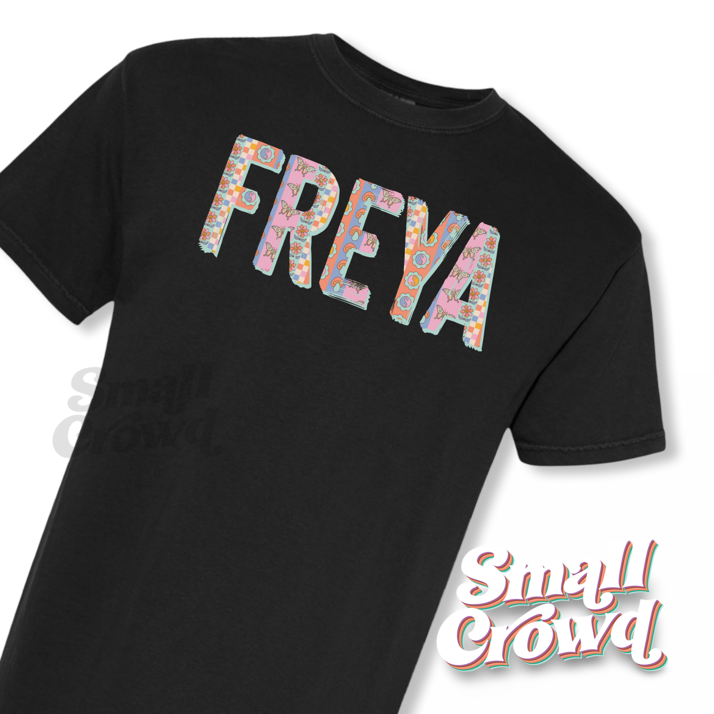 Groovy Stripes OG Name Tee - Black