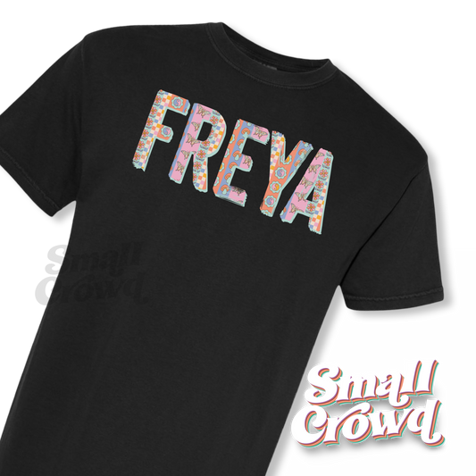 Groovy Stripes OG Name Tee - Black