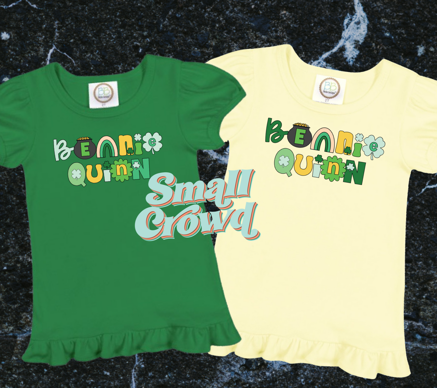 St. Patty's Pop Custom Name Girl’s Short Sleeve RuffleTee