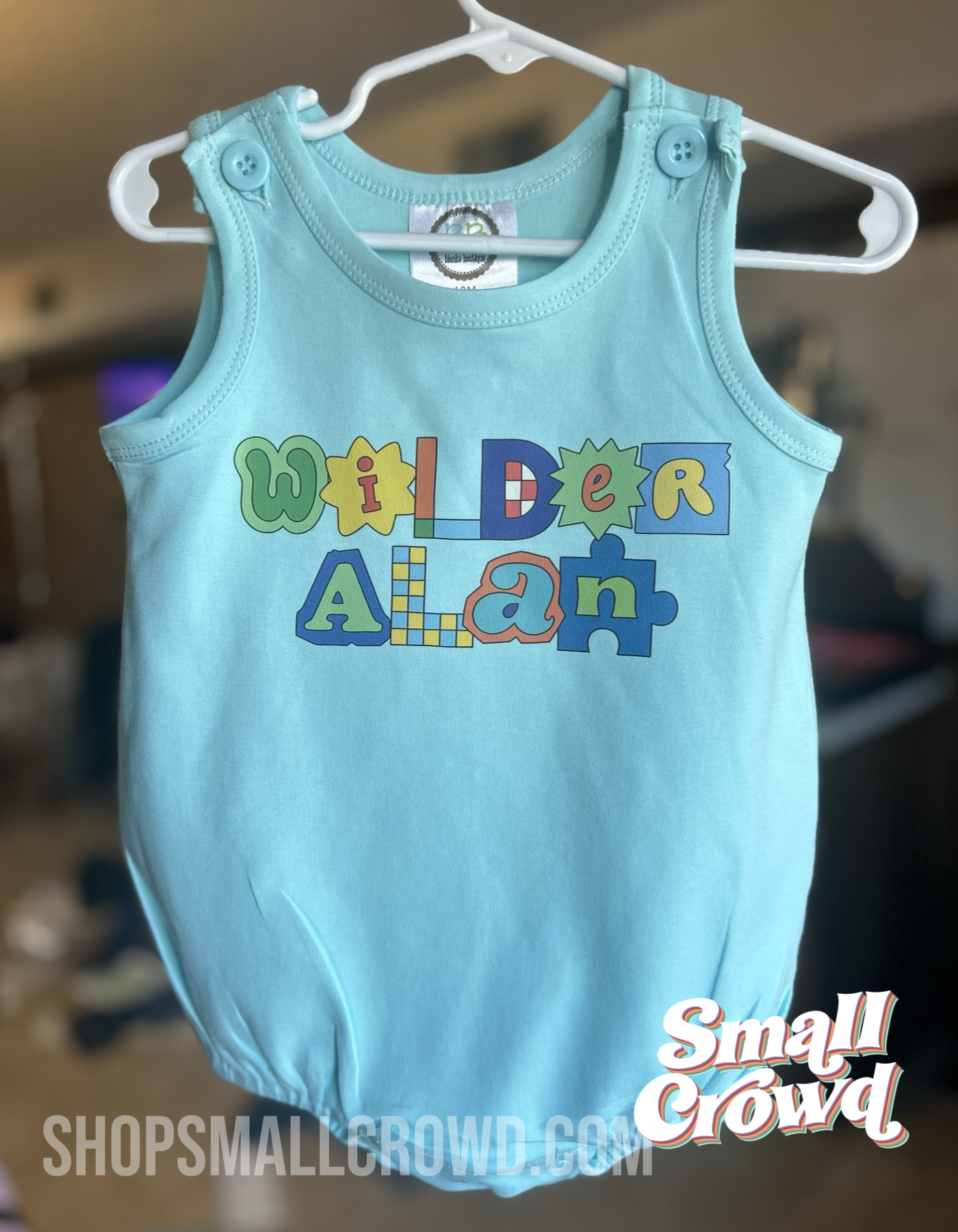 Bluesy Pop Name Bubble Tank - aqua