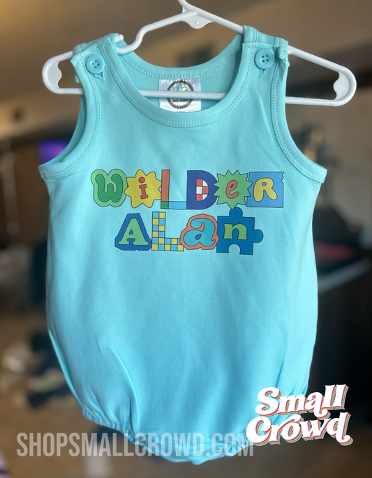 Bluesy Pop Name Bubble Tank - aqua