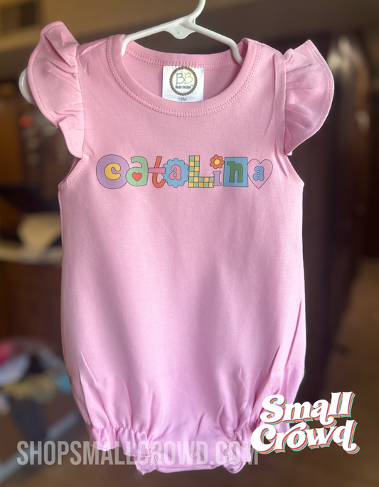 Girly Pop Bubble ruffle Tank - pink