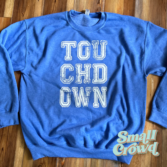 TOUCHDOWN - heather royal Gildan sweatshirt
