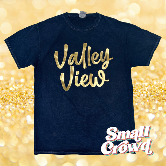 Valley View - Blue Mineral Wash/Gold foil