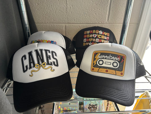 Canes Coquette - Black/White Trucker Hat