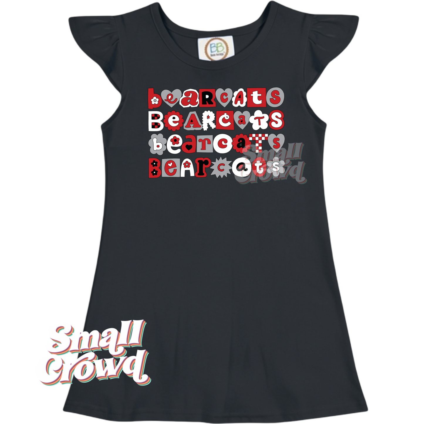 Bearcats Cutie Stack - Black flutter dress