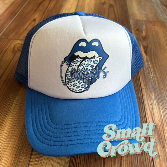 Cougars Rockin’ Tongue - White/Blue Trucker Hat