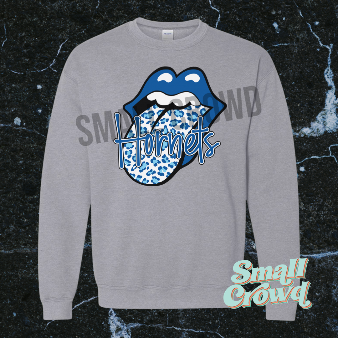 Hornets (blue) - Rockin Tongue Heather Grey