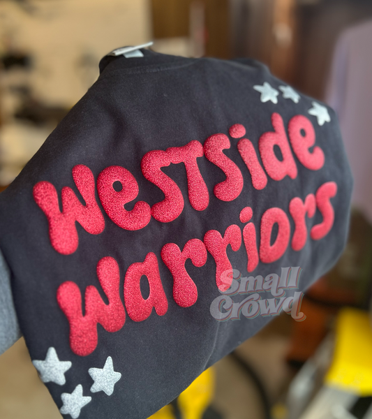 Westside Warriors Glitter PUFF stars - Black