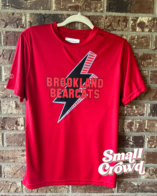Brookland Bearcats Bolt Design - Moisture Wicking Tee - Red