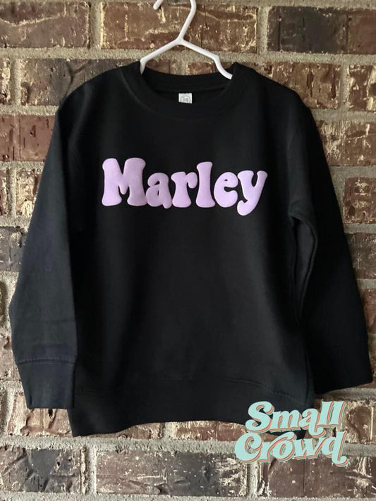 Custom PUFF Name - Lilac on Black