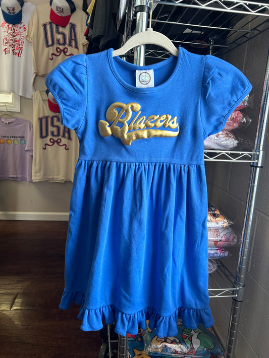 Blazers Metallic Gold Puff  - Ruffle Dress short sleeve