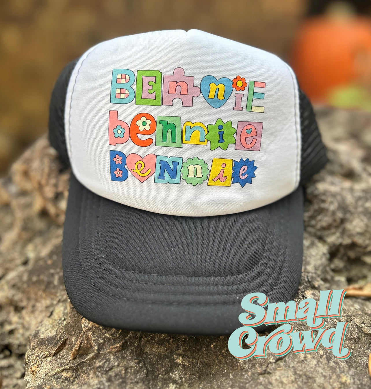 Girly Pop Custom Name - White/Black Trucker Hat