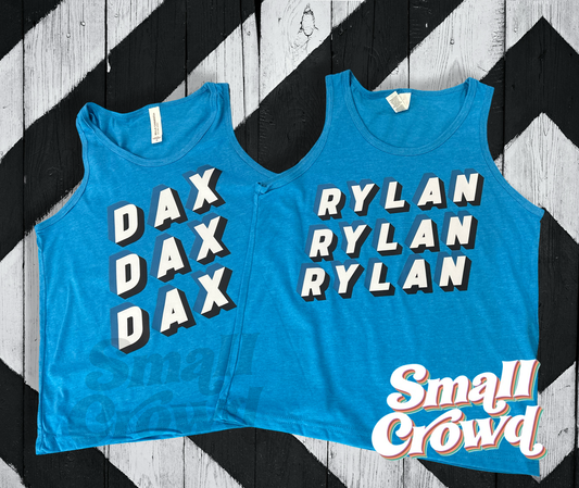 Retro Block Stack Tank - Neon Blue Tank (YS-YL only)