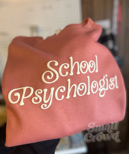 Custom Puff Sweatshirt - White fancy french (glow) Mauve