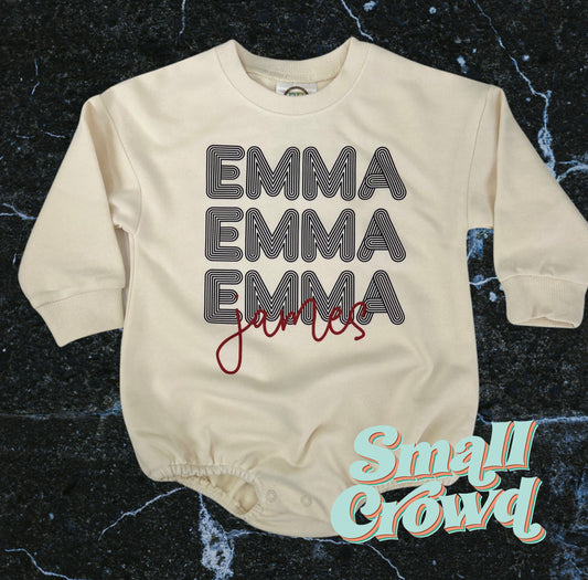 Disco Stacked with script - cream