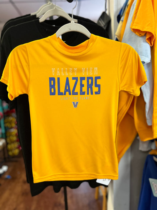 Valley View Blazers LTF - Moisture Wicking Tee - GOLD