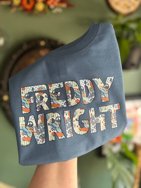 Be Rad Name Tee - indigo(LAT)/blue jean(comfort colors)