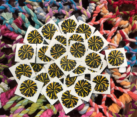 Black/Gold Pom Pom temporary face tattoos - Variety Pack