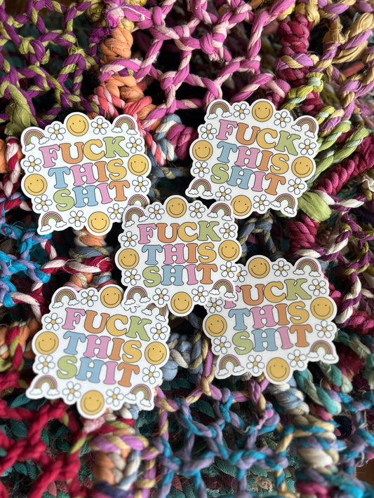 F this S - Laptop/Waterbottle Sticker (clear background)