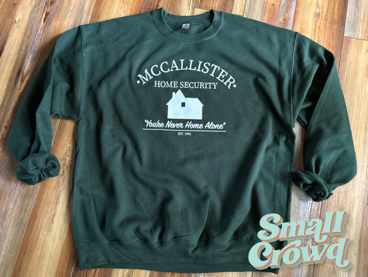 McCallister Home Security - Forest green Gildan sweatshirt