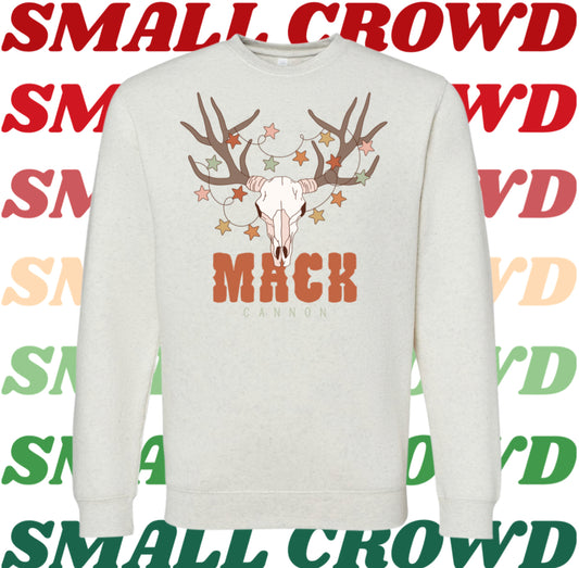 Christmas Antlers Custom Name - BLOCK (NONSCRIPT) FONT