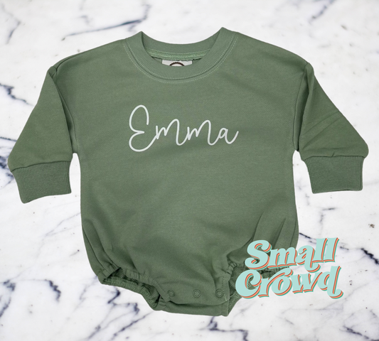 Script Name Bubble Sweatshirt - pastel green