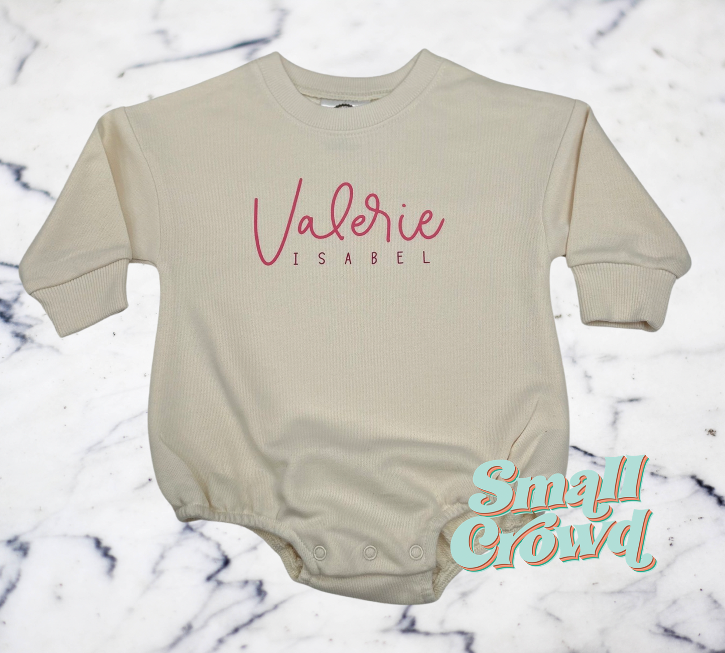 Script Name Bubble Sweatshirt - cream