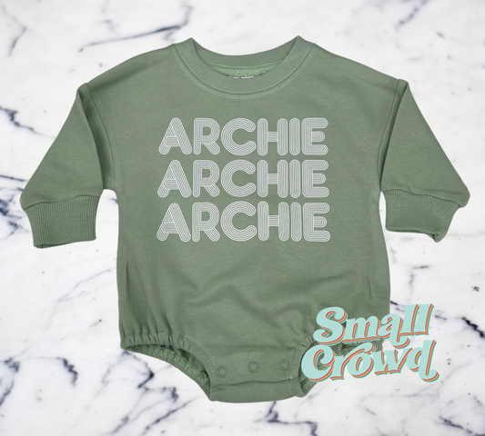 Stacked Name (one color) Bubble Sweatshirt - pastel green