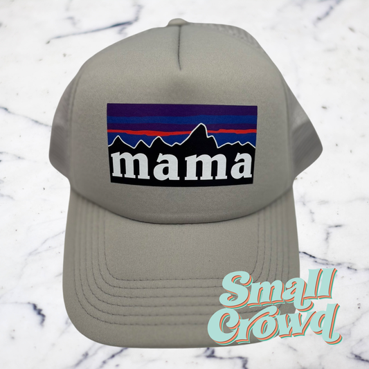 Mountains Custom Name - Solid Grey Trucker Hat