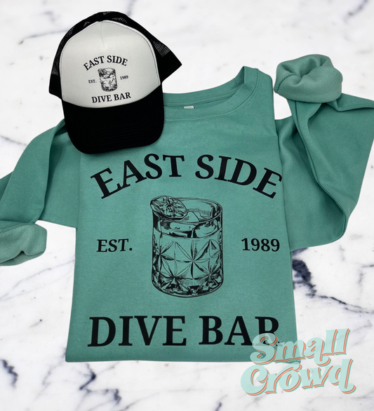 East Side Dive Bar- White/Black Trucker Hat