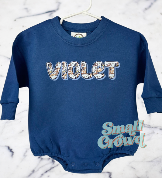 Blue Dog Name Bubble Sweatshirt - navy