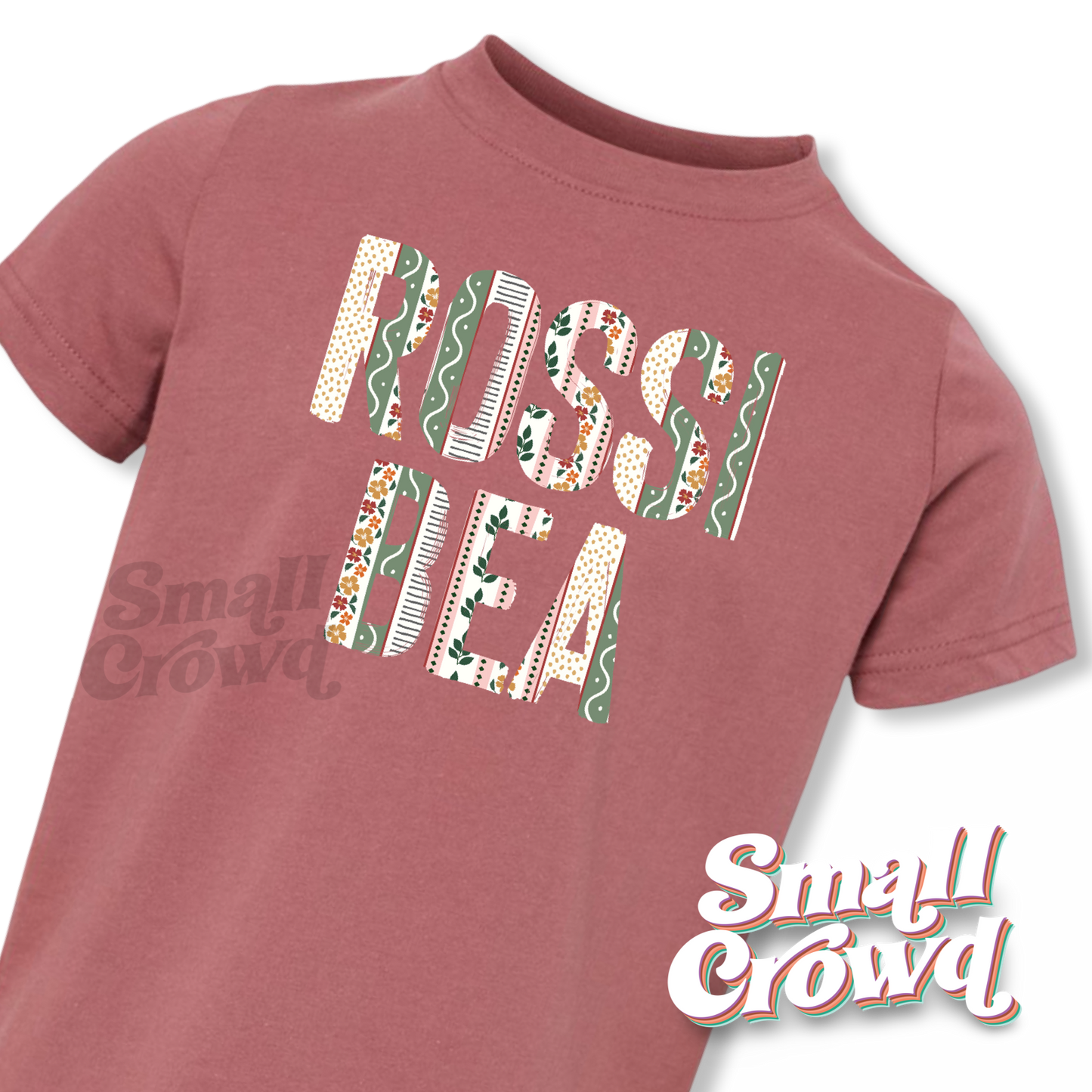Cottage Stripe OG Name Tee - Rouge