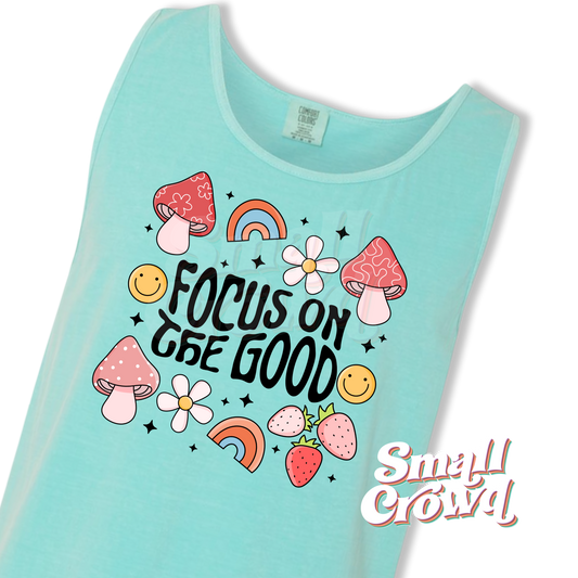 Focus On The Good - Chalky Mint - Comfort Colors Tank Top