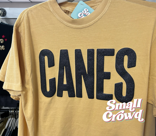 CANES glitter Puff - mustard Comfort Colors