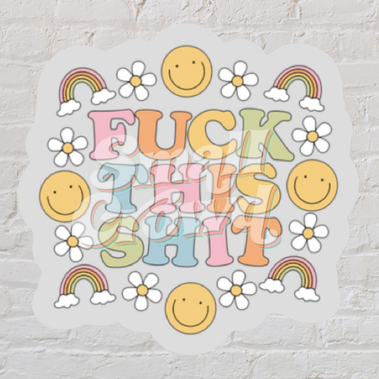 F this S - Laptop/Waterbottle Sticker (clear background)