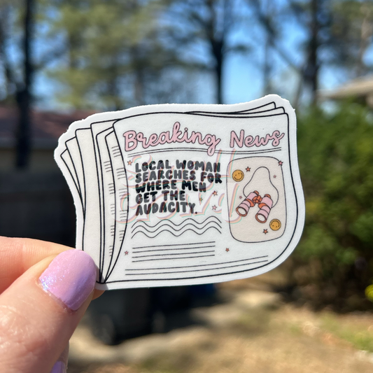 Newspaper Men with the audacity - Laptop/Waterbottle Sticker