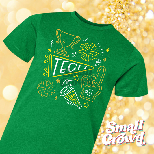 GCT Eagles Spirit Doodle - green shirt