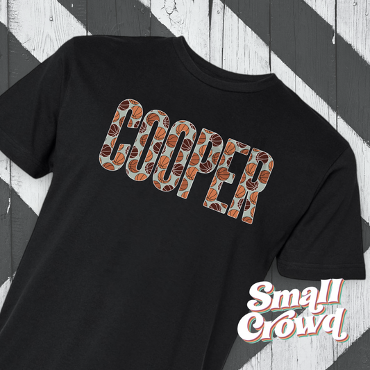 Basketball Name Tee - Black