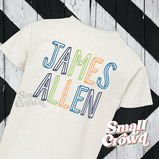 Custom Name Tee Juno Bright Boy - Heather Natural